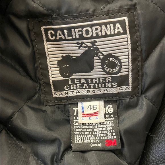 Leather Biker Jacket in Black Made in USA Riders Motorcycle - Picture 7 of 8